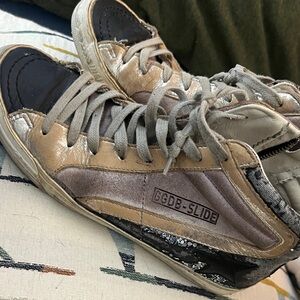 Golden Goose Black and Tan Athletic Shoes